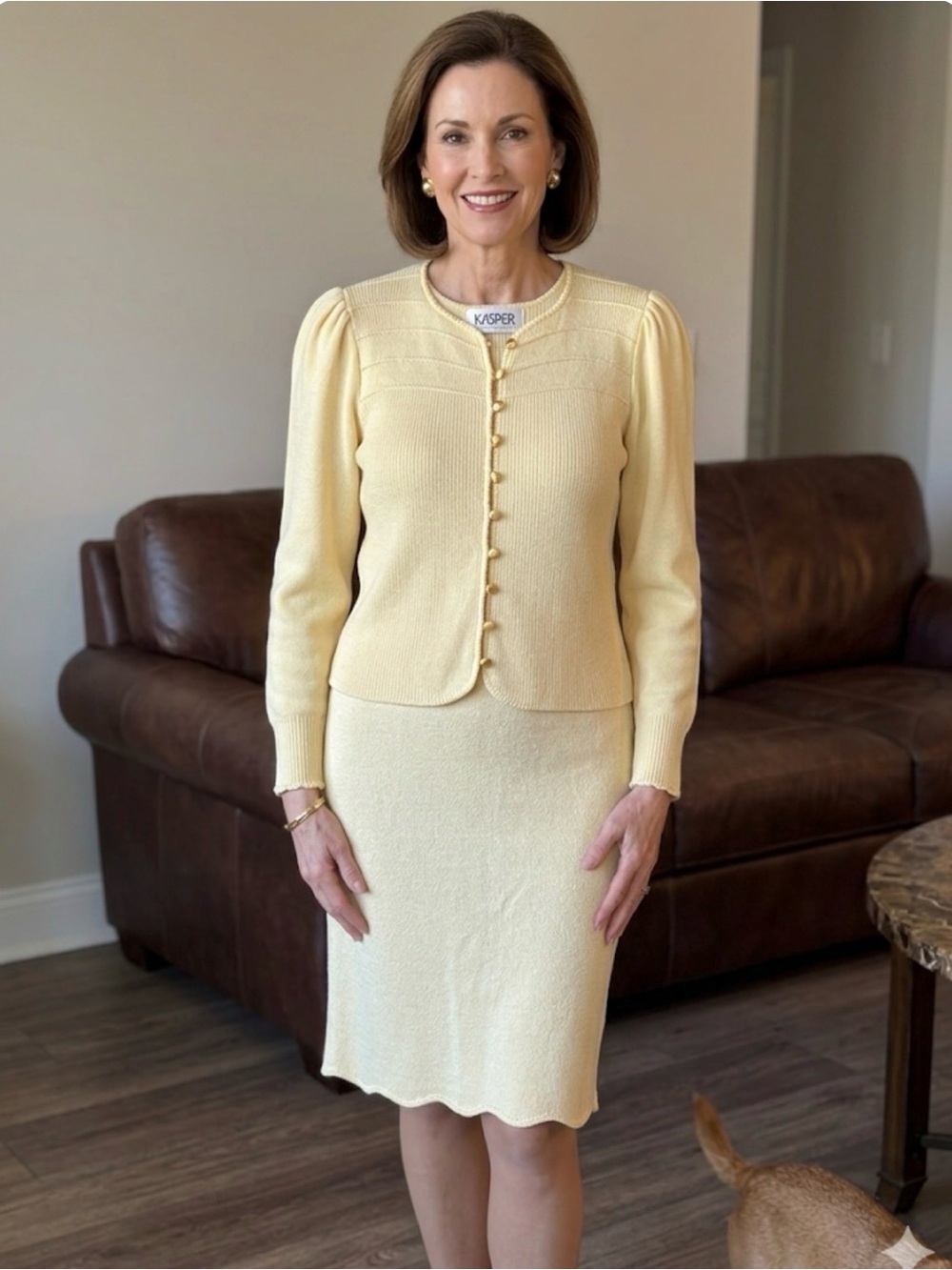 St John by Marie Gray Yellow Knit 2 piece set.
